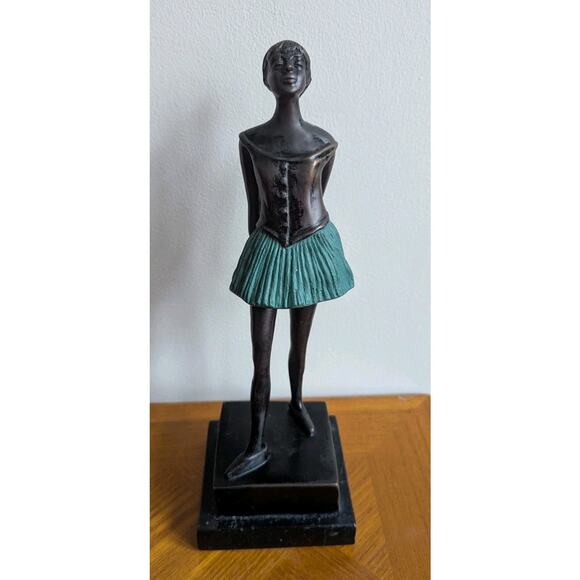 The Little Dancer Aged 14 by Degas Bronze Figure Sculpture on Marble 11
